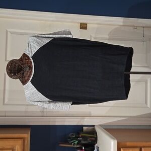 LuLaRoe Black and Gray Baseball-style Top-Size XS